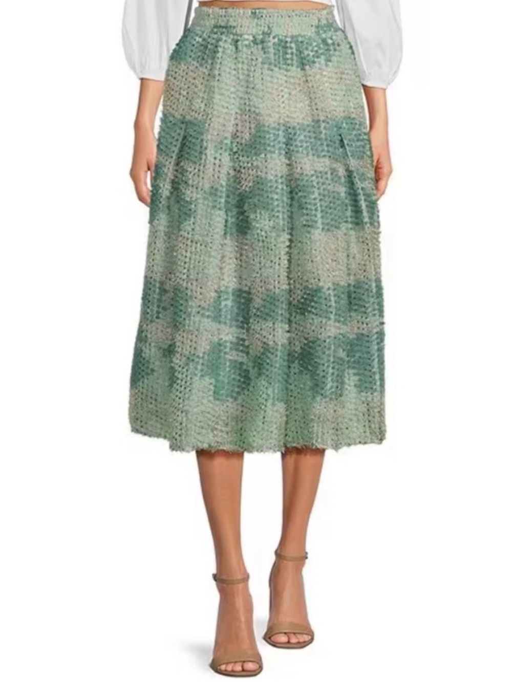 BURU TEXTURED METALLIC A-LINE SKIRT SIZE M